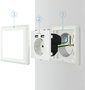 Nanocable Base de enchufe de pared Schuko con 2 puertos USB, blanco
